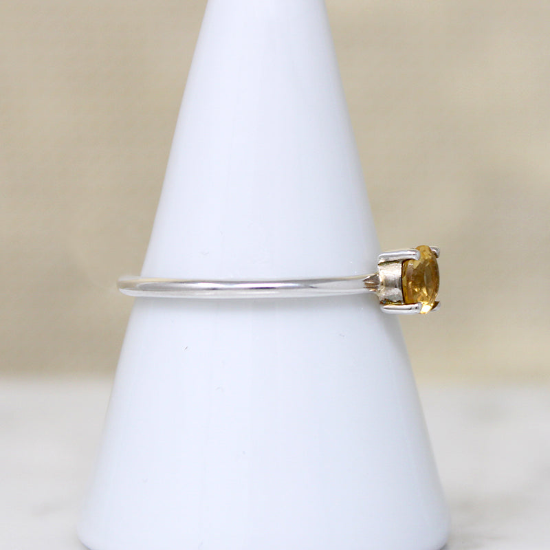 Radiant Citrine in Sterling Silver Solitaire Ring