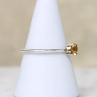 Radiant Citrine in Sterling Silver Solitaire Ring