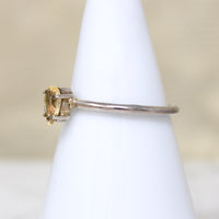 Sunny Citrine Teardrop in Sterling Solitaire Ring