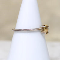 Sunny Citrine Teardrop in Sterling Solitaire Ring