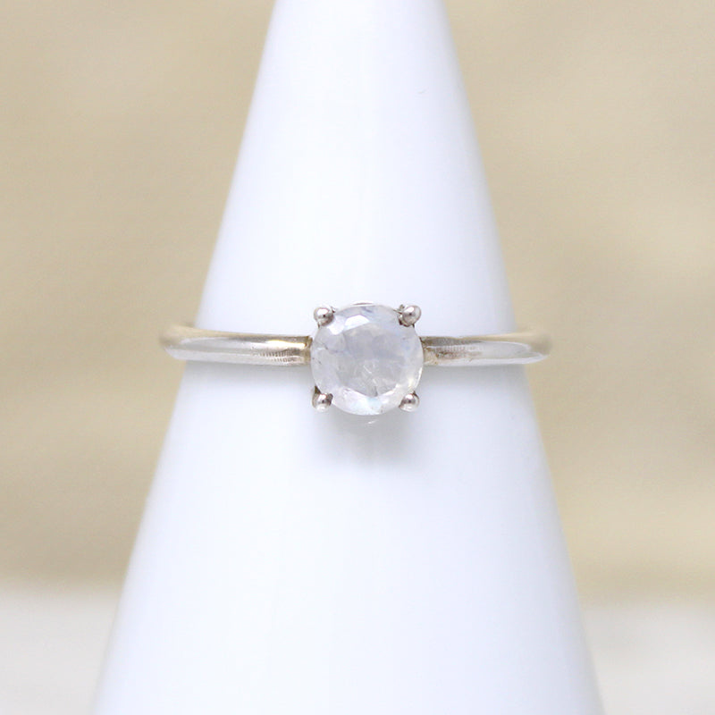 Magical Moonstone in Sterling Solitaire Ring