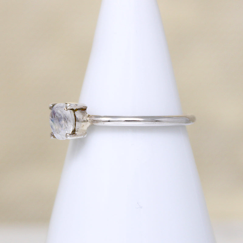 Magical Moonstone in Sterling Solitaire Ring