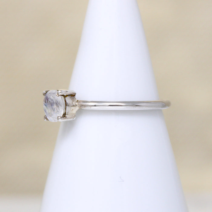 Magical Moonstone in Sterling Solitaire Ring