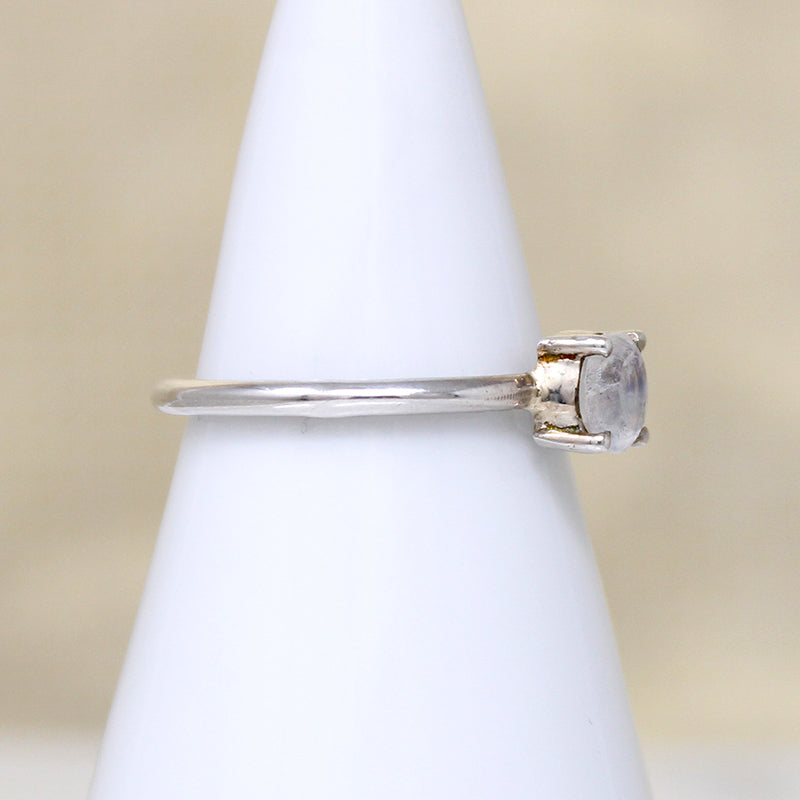 Magical Moonstone in Sterling Solitaire Ring