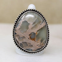 Superb Green Jasper in Sterling Silver Ring