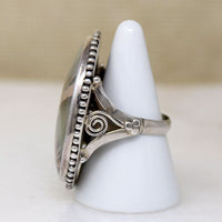 Superb Green Jasper in Sterling Silver Ring