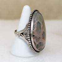 Superb Green Jasper in Sterling Silver Ring