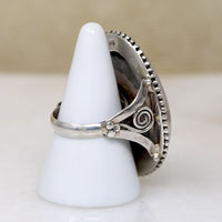 Superb Green Jasper in Sterling Silver Ring