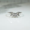 Diamond Set Leafy Curved Wedding Band