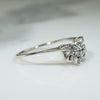 Diamond Set Leafy Curved Wedding Band
