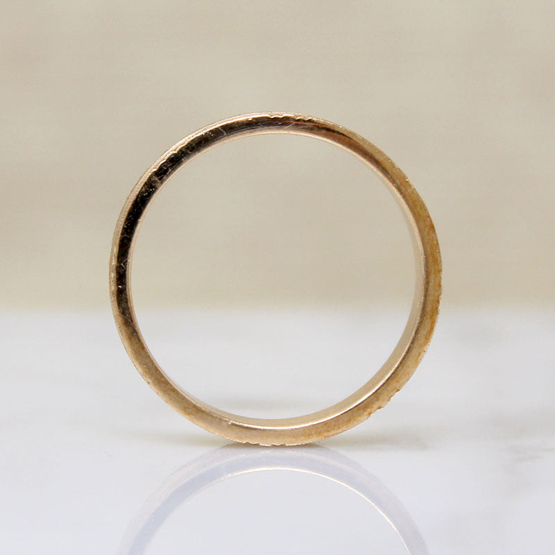 Sparkling Scalloped 10k Gold Engraved NOS Wedding Band