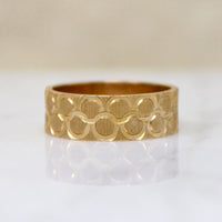 Swanky Circular Link Engraved NOS Gold Band