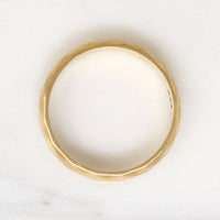 Faceted & Brushed 14k Gold Half Round Band Size 10