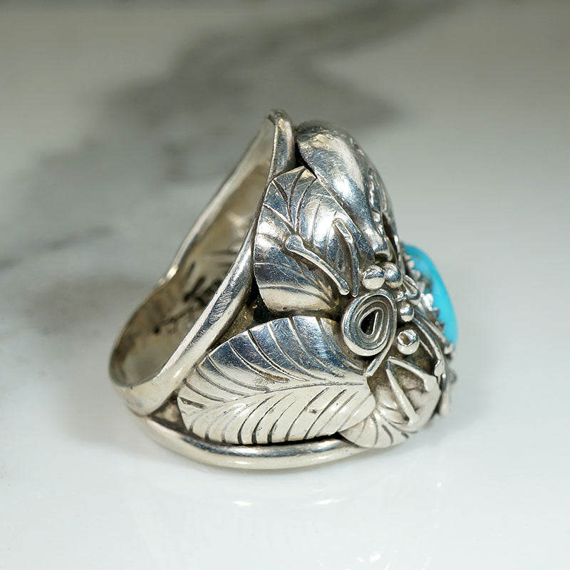Fantastical Scene Turquoise & Sterling Silver Ring