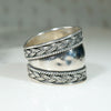 Extra Wide Sterling Band with Plaited Edges