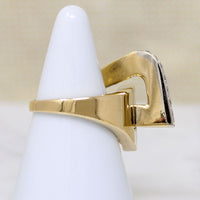 Sculptural Mid Mod 18k & Diamond Statement Ring