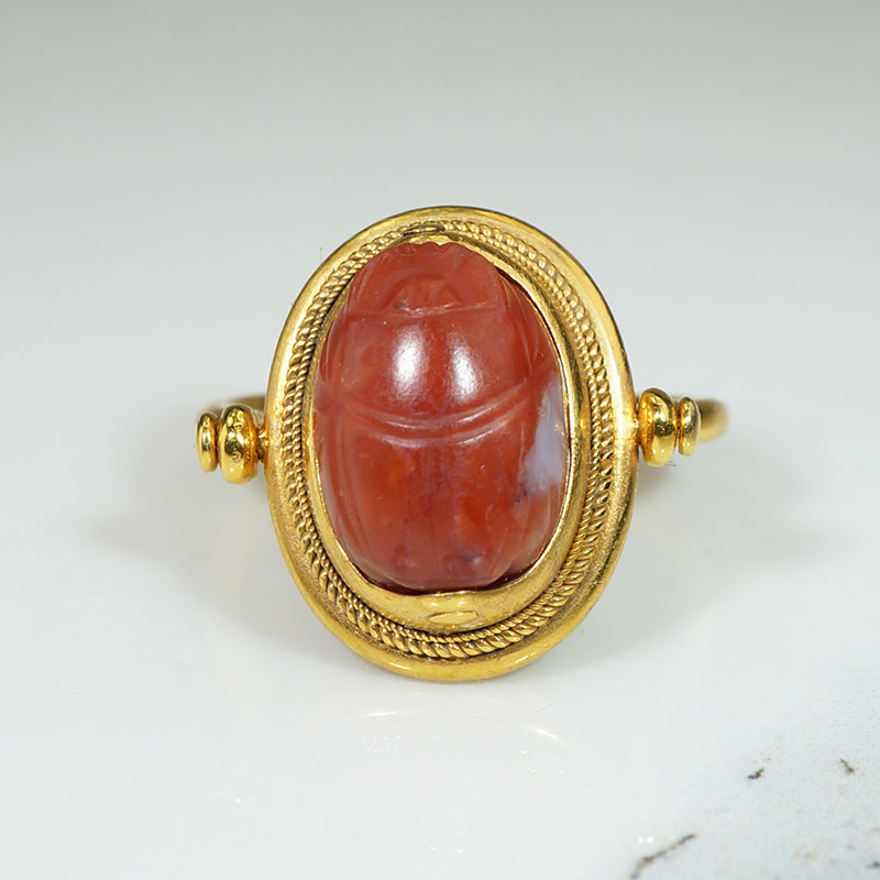 Gorgeous Carnelian Scarab Ring