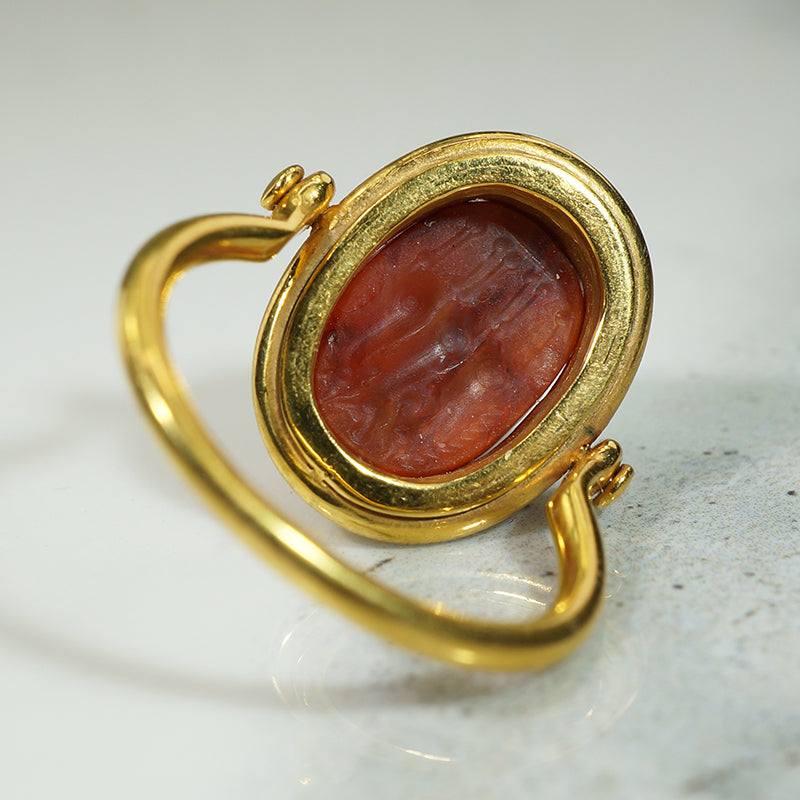 Gorgeous Carnelian Scarab Ring
