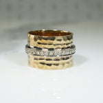 Fab Wide Gold and Diamond Band