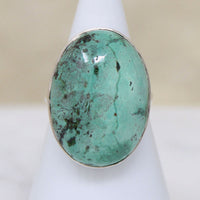 Placid Green Turquoise in Sterling Ring