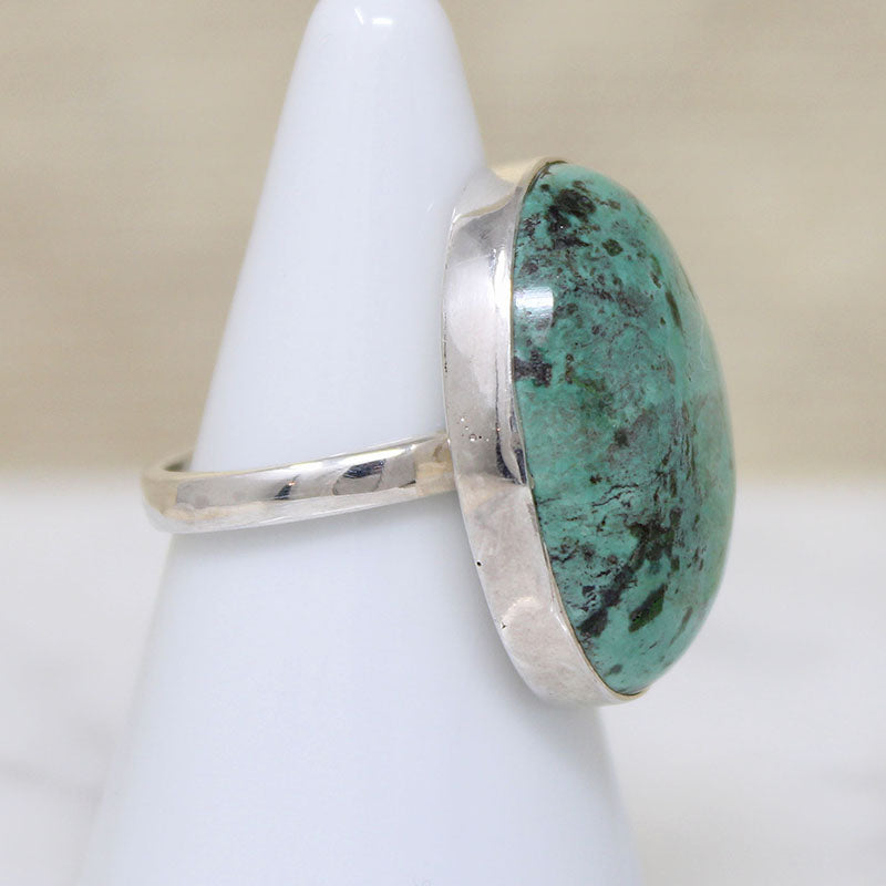 Placid Green Turquoise in Sterling Ring