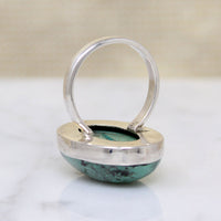 Placid Green Turquoise in Sterling Ring