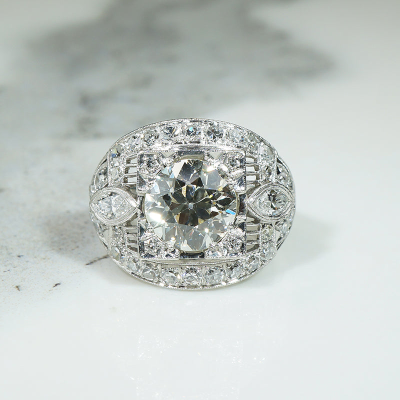 Big Beautiful Edwardian Diamond Ring