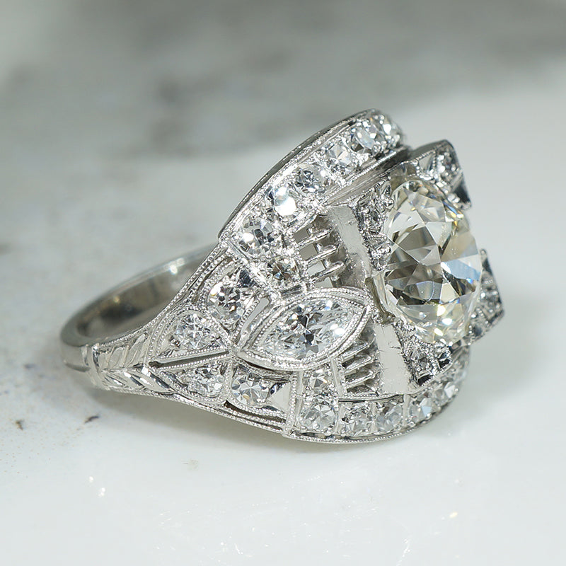 Big Beautiful Edwardian Diamond Ring