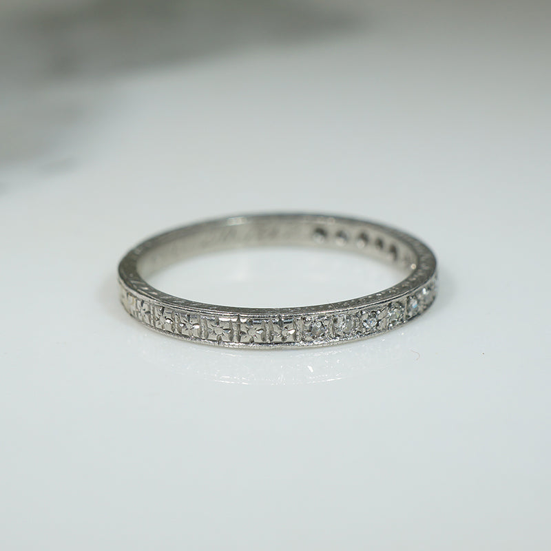 Platinum Forget me Not Diamond Band 1922
