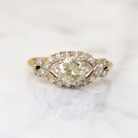 Gorgeous Yellow-Brown Diamond in 1930s Engagement Ring