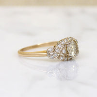 Gorgeous Yellow-Brown Diamond in 1930s Engagement Ring