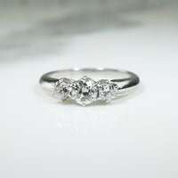 Sparkling Diamond Trio Engagement Ring