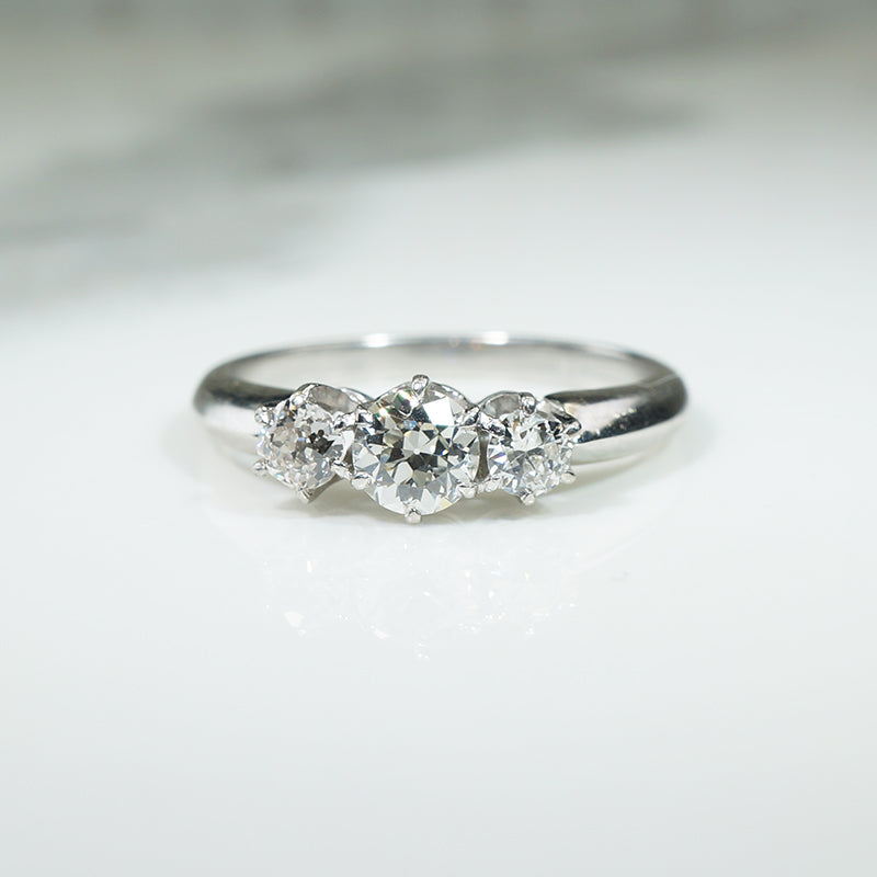 Sparkling Diamond Trio Engagement Ring