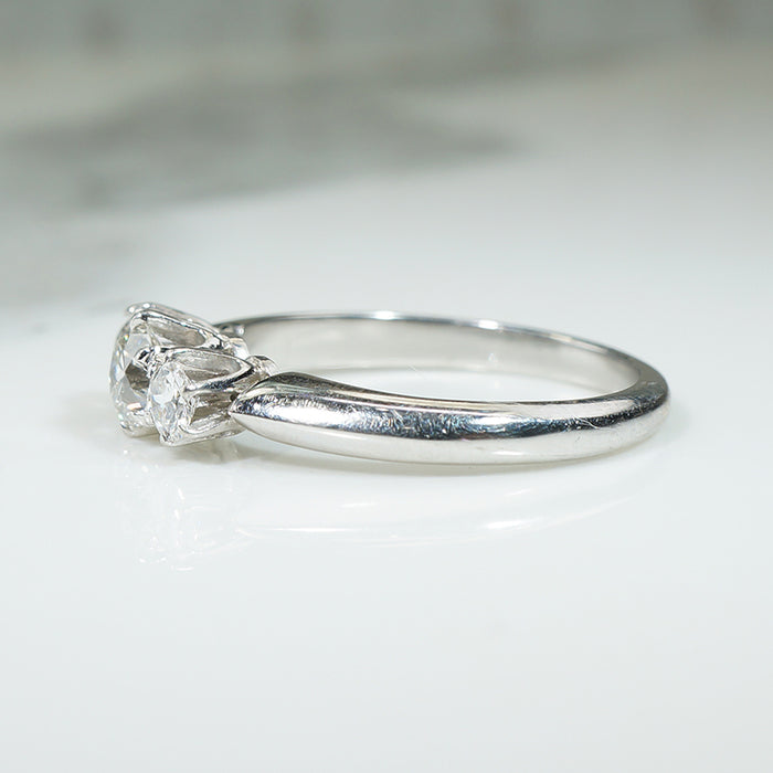 Sparkling Diamond Trio Engagement Ring