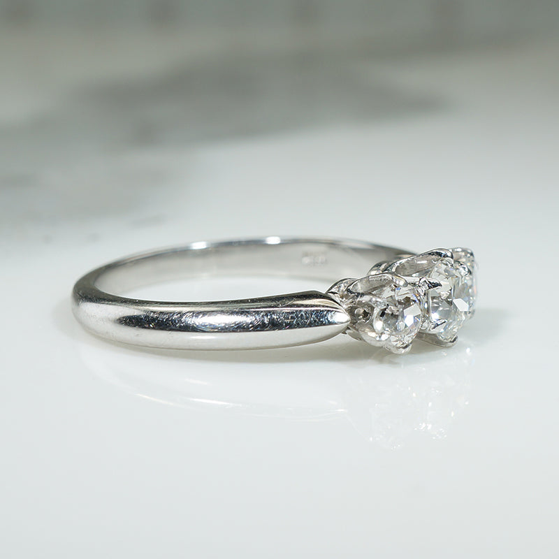 Sparkling Diamond Trio Engagement Ring