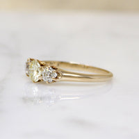 Edwardian Trilogy Ring with White & Yellow Diamonds