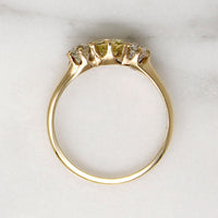 Edwardian Trilogy Ring with White & Yellow Diamonds