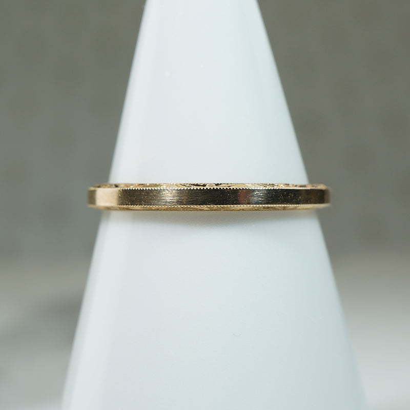 Gold Art Deco Wedding Band