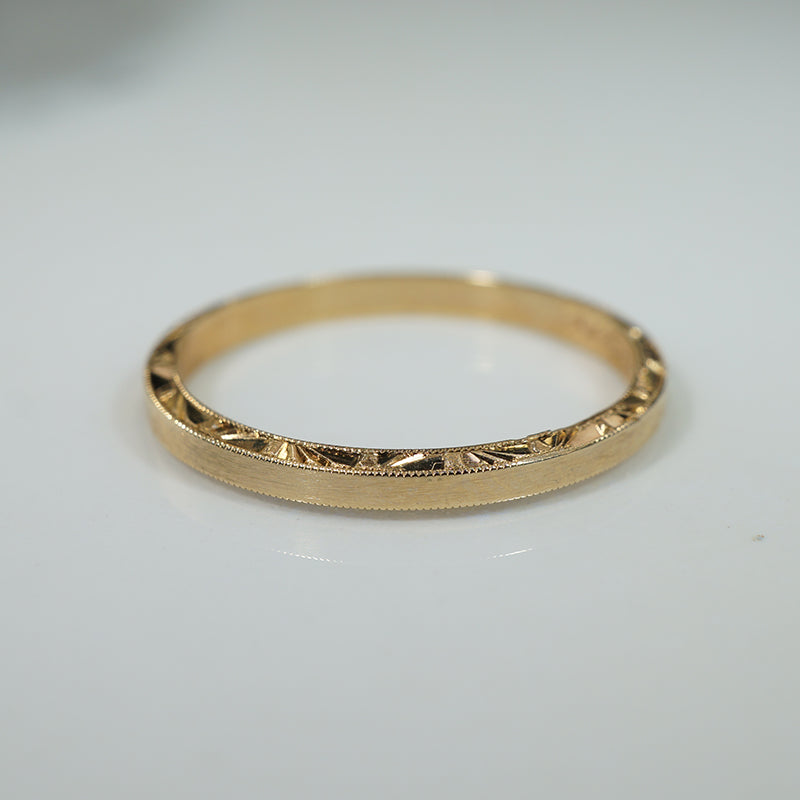 Gold Art Deco Wedding Band