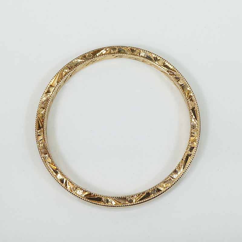 Gold Art Deco Wedding Band