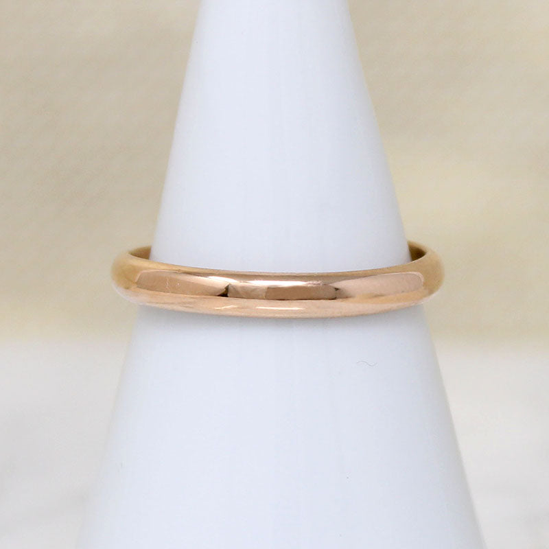 Rosy 18k Gold Size 8 Half Round Wedding Band