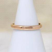 Rosy 18k Gold Size 8 Half Round Wedding Band