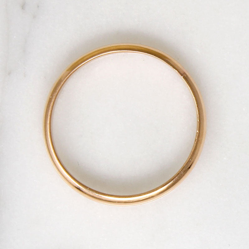 Rosy 18k Gold Size 8 Half Round Wedding Band