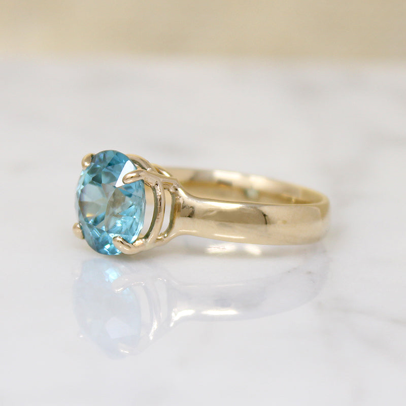 Breathtaking 5.10ct Natural Blue Zircon Solitaire