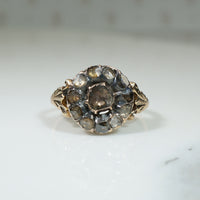 Eerie Georgian Rose Cut Diamond Cluster Ring