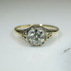 Lovely Yellow Gold Filigree OEC Diamond Ring