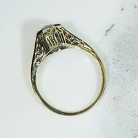 Lovely Yellow Gold Filigree OEC Diamond Ring