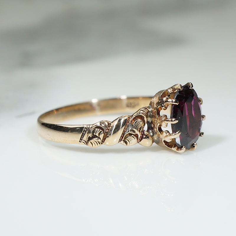 Rosy Gold and Garnet Ring c1890
