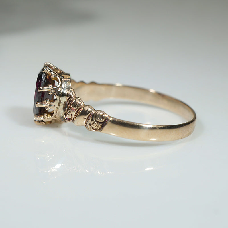 Rosy Gold and Garnet Ring c1890