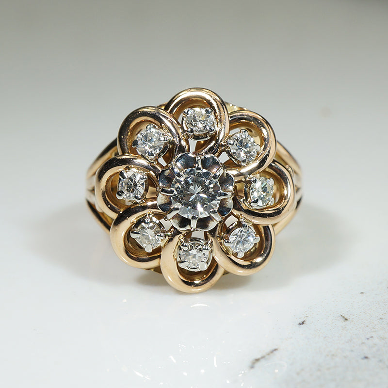 Fabulous French Diamond Cluster Ring